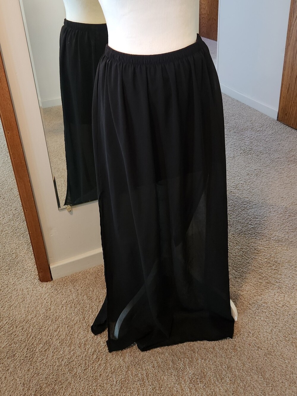(2 For $25) Forever 21 Classic Black Sheer Maxi Skirt